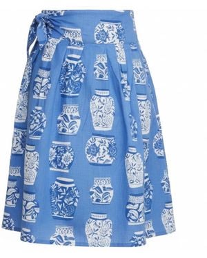 Mary Marshmallow Short Wrap Skirt - Blue