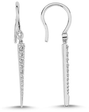 Ecce | Artisan Diamonds 14K Solid Small Rod Diamond Earring - White