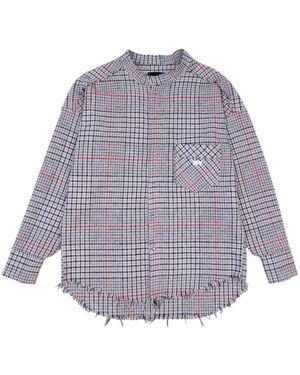 mysimplicated Oversized Checkered Long Sleeve Shirt Shirt - Purple