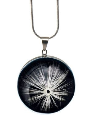 Laura Daili Wishkeeper – Dandelion Puff Glass Pendant - Black