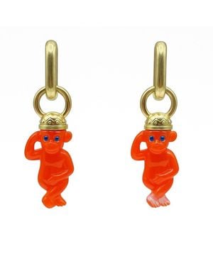 Michael Nash Jewelry Monkey Resin Drop Earrings - Red