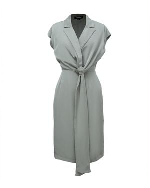 Smart and Joy Asymmetrical Dress With Draped Panel - Grey