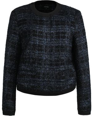 Smart and Joy Minimalist Tartan Crop Jacket - Black