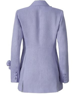 Lita Couture Rosette Appliqué Blazer - Blue
