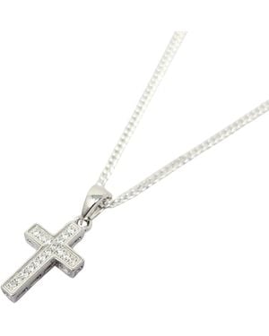 Harfi Cubic Zirconia Meaningful Cross Pendant Necklace - White