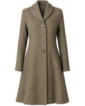Conquista Classic Tailored Coat With Textured Finish - Green