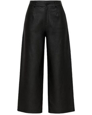 Conquista Faux Leather Culottes By Fashion - Black