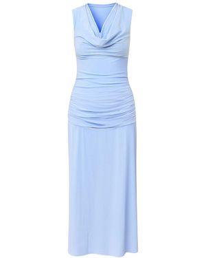 Sara Mirza Dama Jersey Dress - Blue