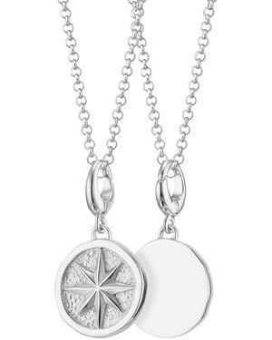 Lily Charmed Sterling North Star Charm Necklace - White