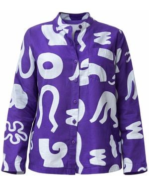 Wild Clouds Organic Cotton & Linen Shirt - Purple