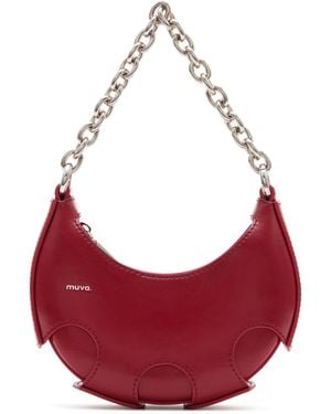 Amy Lynn Reno Leather Handheld Crescent Mini Bag - Red