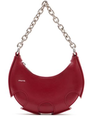 Amy Lynn Reno Leather Handheld Crescent Mini Bag - Red