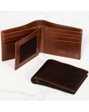 Hides Leather Co. Classic Full-Grain Wallet, Handmade Id And Card Organizer - Brown