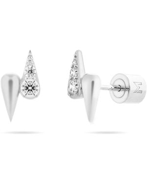 Meulien Double Waterdrop Stud Earrings - Metallic