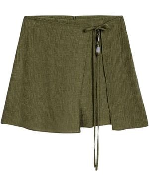 Nocturne Neutrals Wrap Mini Skirt - Green