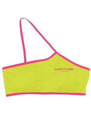 Kapture Dayglow One Shoulder Recycled Bikini Top - Yellow