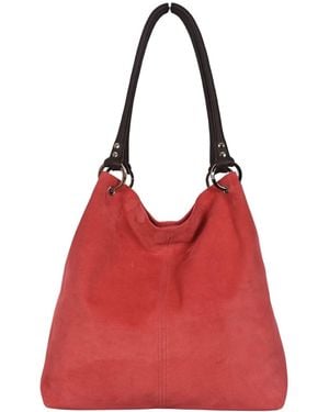 Owen Barry Suede Shoulder Bag - Red