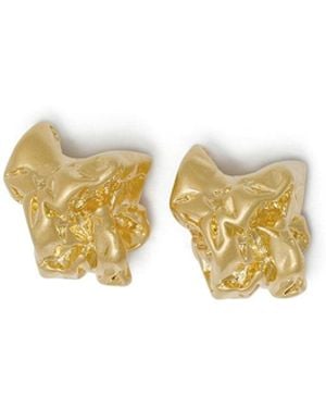 Shabella Nyc Mini Crinkle Earring - Metallic
