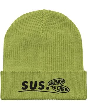 Anchor and Crew Leaf Sus Gen. Organic Cotton Embroidered Beanie - Green