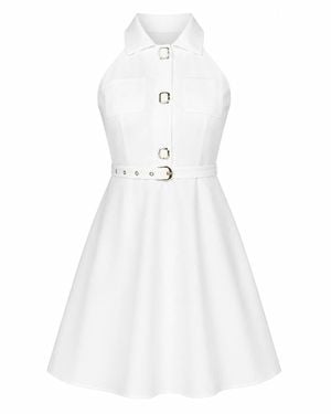 Girl In Mind Francesca Button Up Midi Dress - White