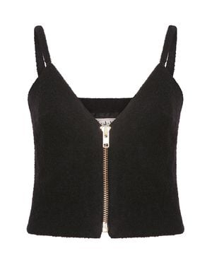 F.j.k by Farah Kadhimi Samantha The Cropped Top With Golden Zip - Black
