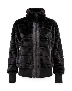 James Lakeland Panelled Faux Fur Jacket - Black