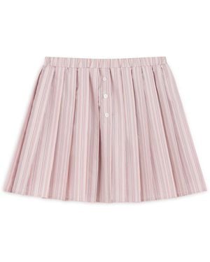 Nocturne Striped Pleated Mini Skirt - Pink