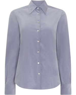 Really Wild Clothing Spencer Stretch Corduroy Shirt - Blue