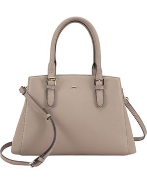 Paul Costelloe Davina Leather Grab Bag - Grey