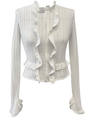 Anna Sui Victorian Pointelle Knitwear Cardigan - White