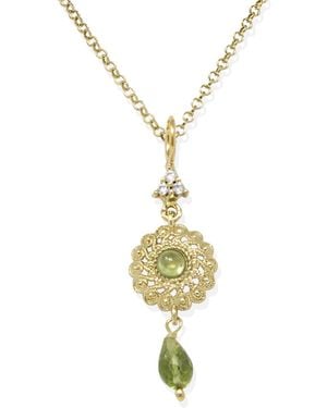 Vintouch Italy Filigrana-Plated Peridot Necklace - Green