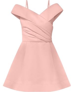 Tia Dorraine Easy To Love Flared Satin Mini Dress - Pink