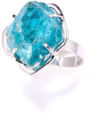 Mineralgems•Studio Raw Apatite Ring - Blue