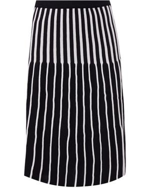 Peraluna Jule Midi A-Line Knitted Skirt - Black