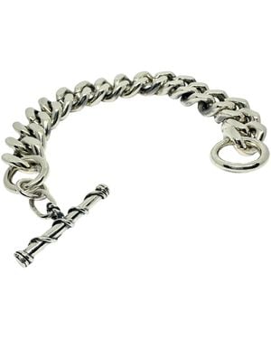 Tg-Jewellery by Tamara Gervasio Chunky Sterling Curb Chain Bracelet – Twisted T-Bar - Metallic