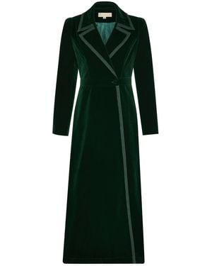 Guinea London Velvet Dress Coat - Green