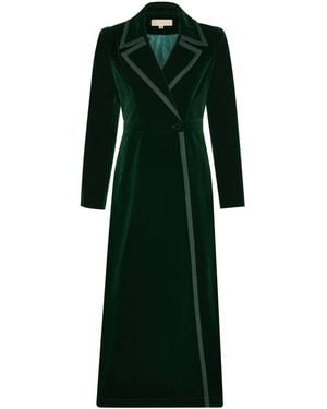 Guinea London Velvet Dress Coat - Green