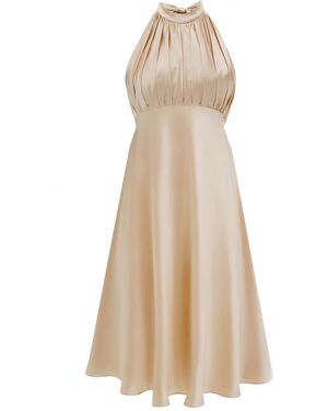 Jnsq (Je Ne Sais Quoi) Celine Silk Open Back Dress - Natural