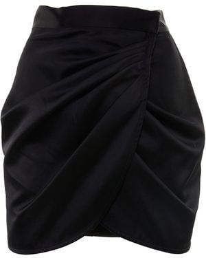 Brenda Agradi Wrap Evening Party Mini Skirt - Black