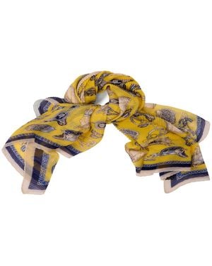Saachi Pleated Equestrian Scarf - Yellow
