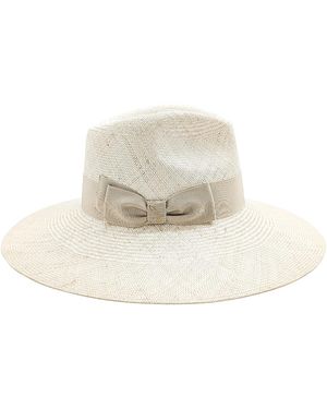 DORIA 1905 Panama Sisal Wide Brim Drop Hat - White