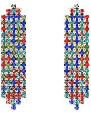 Maison De Gala Elenora Oval Cascade Crystal Earrings - Blue