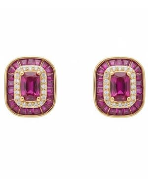 LÁTELITA London Great Gatsby Stud Earrings Ruby - Pink