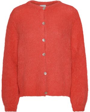 American Dreams Susan Alpaca Cardigan Coral - Red