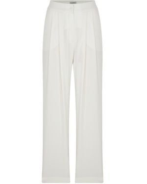 NAZLI CEREN Tina Crepe Pants - White