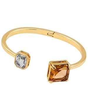 Uchi and Soto Shikaku Square Stones Open Bangle - Metallic