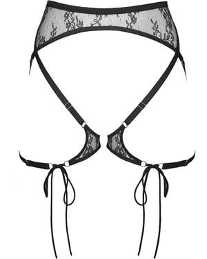 MONIQUE MORIN LINGERIE Moonstruck Lace Harness - Black
