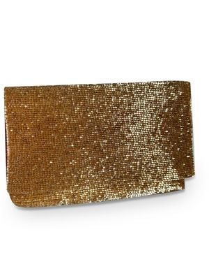 Pick Happy Steel Cut Beaded Petite Clutch - Metallic