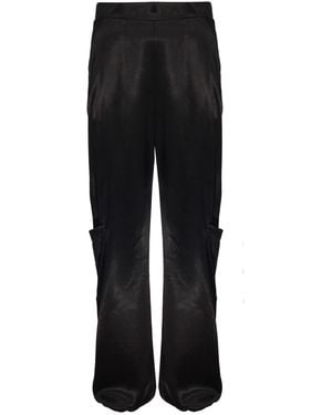 No'design Satin Cargo Trousers - Black