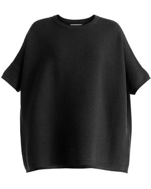 Paisie Short Sleeve Ribbed Sweater - Black
